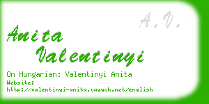 anita valentinyi business card